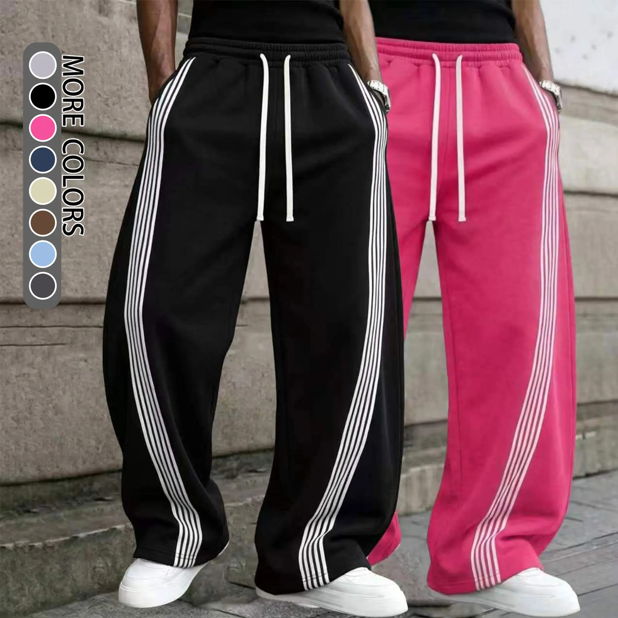 Men's Baggy Sweatpants - Comfy Baggy Pants, Casual Stylish Printed Soft Joggers, Unisex Loose Fit, Ultra-Soft Breathable, Drawstring Waist, Suitable for Running, Fitness Training