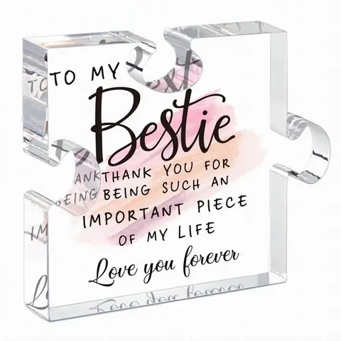 Bestie Gifts for Women Friendship - Acrylic Puzzle ,Gifts for Friends Female,Friend Gifts for WomenBirthday,Bff Soul Sister Work Bestie Gifts for Women,Thankgiving Gifts Room Decor Frame Signs Decoration Items
