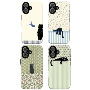 Magnetic Phone Case Magsafe Vintage Cottage Kitten Phone Case, Stary Night |   Garden Cat |   Kitchen Kitty Case Cover Compatible With iPhone 16 15 14 13 12 11 Pro Max, Durable Protection, Aesthetic Gift For Cat Lovers