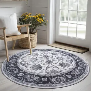 Round Carpet, Vintage Carpet, 4x4/5x5 Feet, Machine Washable, Easy To Clean, Suitable for Dining Room Decoration, Living Room, Office and Bedroom Home Decoration Carpets, Can Be Given As Gifts for Home Decoration