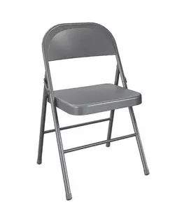 All-Steel Metal Folding Chair, Double Braced, Gray