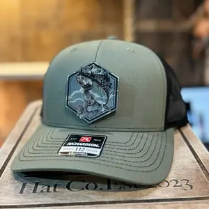 Trout Fish leatherette patch. Richardson 112 Loden/Black