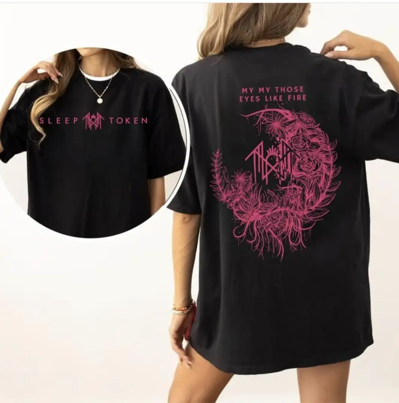 Vintage Sleep Token Metal Lyrics Inspired T-Shirt/Hoodie – “Those Eyes Like Fire” Graphic Tee, 90s Comic Rock Style, Trendy Casual Top, Birthday Gift for Music Fans