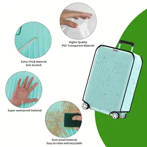 PVC Transparent Luggage Protector Cover, Waterproof Durable Dustproof Baggage Case Sleeve, Fits 20 Inch Wheel Suitcase