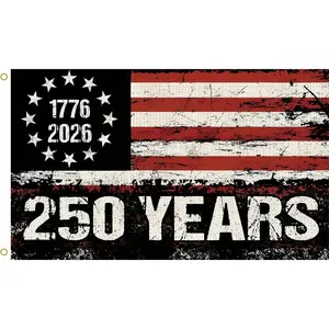 250 Years America Flag 3x5 Ft, USA 250th Anniversary Patriotic Design, 1776-2026 Commemorative United States Banner, Premium Heavy Duty Polyester Outdoor Flag, Unique Revolutionary War 250th Celebration Decor
