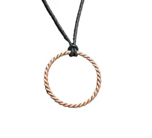 Handmade Pure Copper Tensor Ring Necklace with Sacred Cubit Design Spiritual Effect Healing Energy Casual Daily Wear Jewelry