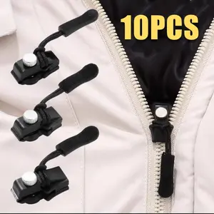10PCS S/M/L Universal Reusable Durable Zipper Repair Kit Adjustable Zipper Quick Instant Detachable Zipper Head Replacement Zipper Slider Pull for Jacket Bags Coat Free Sewing