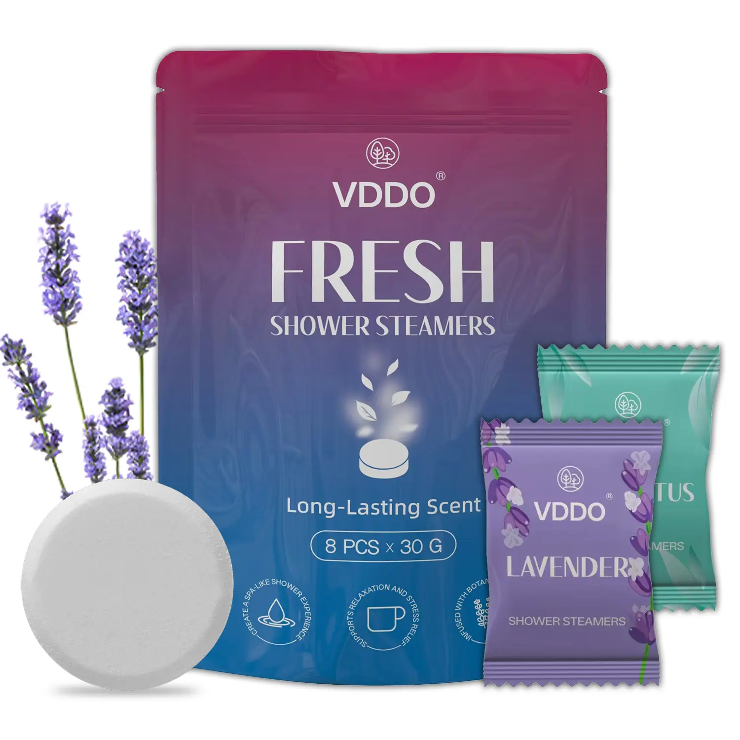 VDDO Body Restore Shower Steamers Aromatherapy 8 Pack – Relaxation & Self Care Gifts for Women & Men, Christmas Stocking Stuffers, Birthday Gifts