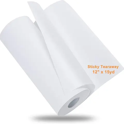 Newbrothread 100% First-Class Polyester Embroidery Stabilizer Backing - 1.8oz Medium Weight Sticky Self-Adhesive Tear-Away, Acid-Lead Free Embroidery Supplies, Leather/Velvet Safe for Velvet,Fleece,Satin,Easy Cleanup Sewing Accessory