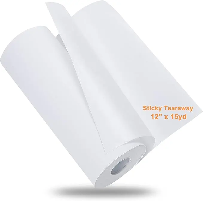 Newbrothread Medium Weight 1.8 oz-50g Sticky Self-Adhesive Tear-Away Polyester Embroidery Stabilizer Backing - Velvet/Fleece/Leather Compatible Sewing Supplies, Mother's Day Gift for Doll Clothes Projects, TikTokshopsummersale