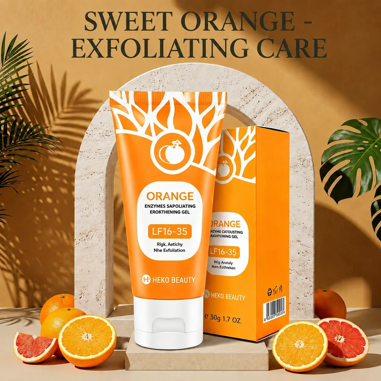 Orange Scented Exfoliator Clear Gel Gentle Exfoliation Exfoliating Gel Nourishing & Moisturizing Deep Cleansing Face & Body Suitable for All Skin Types and Hand