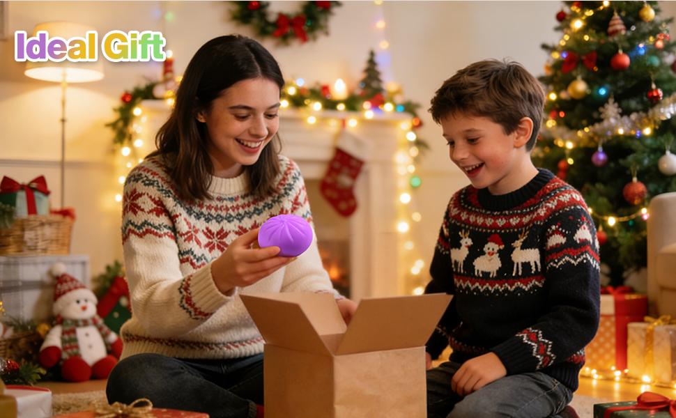 Squishy Dumpling Sensory Toys Mystery Dumpling Squishy Stress Relief Fidget Easter Gifts for Kids & Adults Anxiety Relief Squeeze Toy for Boys and Girls Easter Basket Stuffers for Teens (Purple)