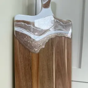 Resin Art Charcuterie Board - Wooden Board for charcuterie and display with resin Marbling Design. Perfect for entertaining.