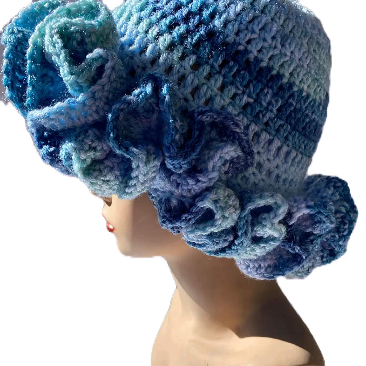 Denim Ruffle beanie