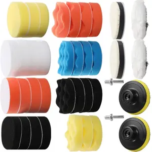 A Set of 38 Pcs Car Polishing Pad Kit,Including 3 Inch Buffing Pads,Foam Polish Pads,Polisher Attachment for Drill,Halloween Christmas Party Gifts,Hand Tools Kits