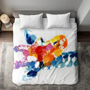 Begin Home Decor C1DCKSW0Z7Y6NE Color Spotted Abstract Giraffe Blue King Size Duvet Cover - Home Decor