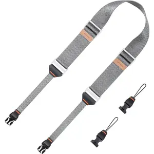 K&F CONCEPT 45mm Camera Neck Strap for Photographers Camera Strap Quick Release Clip Adjustable Sling Strap Compatible with Nikon Canon Sony Olympus DSLR Camera Silver