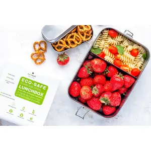 Stainless Steel Lunch Box, 2 Compartment Leak Proof, 50 Oz with Removable Divider