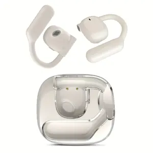 Open Ear Headphones,80H Playtime Air Conduction Earbuds w/Fast Charging, 16.2mm Hi-Fi Audio Drivers, Physical Buttons, ENC Mic, IPX5 Waterproof, Bluetooth 5.4, 2025 Upgrade for Workout White