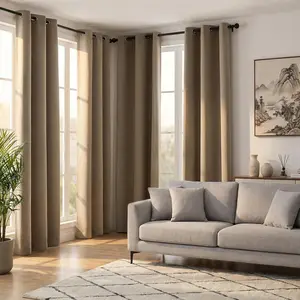 4 panel 34x84 inches plain blackout fabric set, made of blackout fabric, with loop design, easy to install, excellent light-blocking effect, simple and elegant, cortinas para salas，curtains for bedroom, FT241120,summervibes