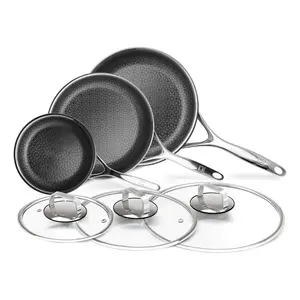 Livwell DiamondClad SS Nonstick 3-Pc Fry PanSet w/ Lids