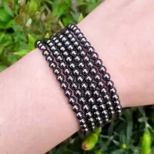 Hematite Bracelet - 4mm, Handmade, Natural Crystals, Custom Sizes