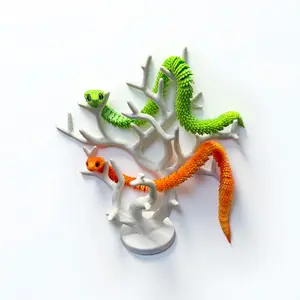 3D printed snake-shaped design model, 15/30 random colors, creative and flexible animal-themed model, perfect as a unique holiday gift for home decor, crafts, collectors, and student classroom rewards