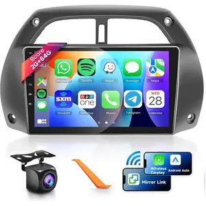8 CORE 2G+64G Car Radio for Toyota RAV4 2001 2002 2003 2004 2005 2006 with Wireless CarPlay & Android Auto,9'' IPS Touch Screen Car Stereo with Mirror 32-Band DSP Link BT5.0 GPS WiFi HD Backup Camera