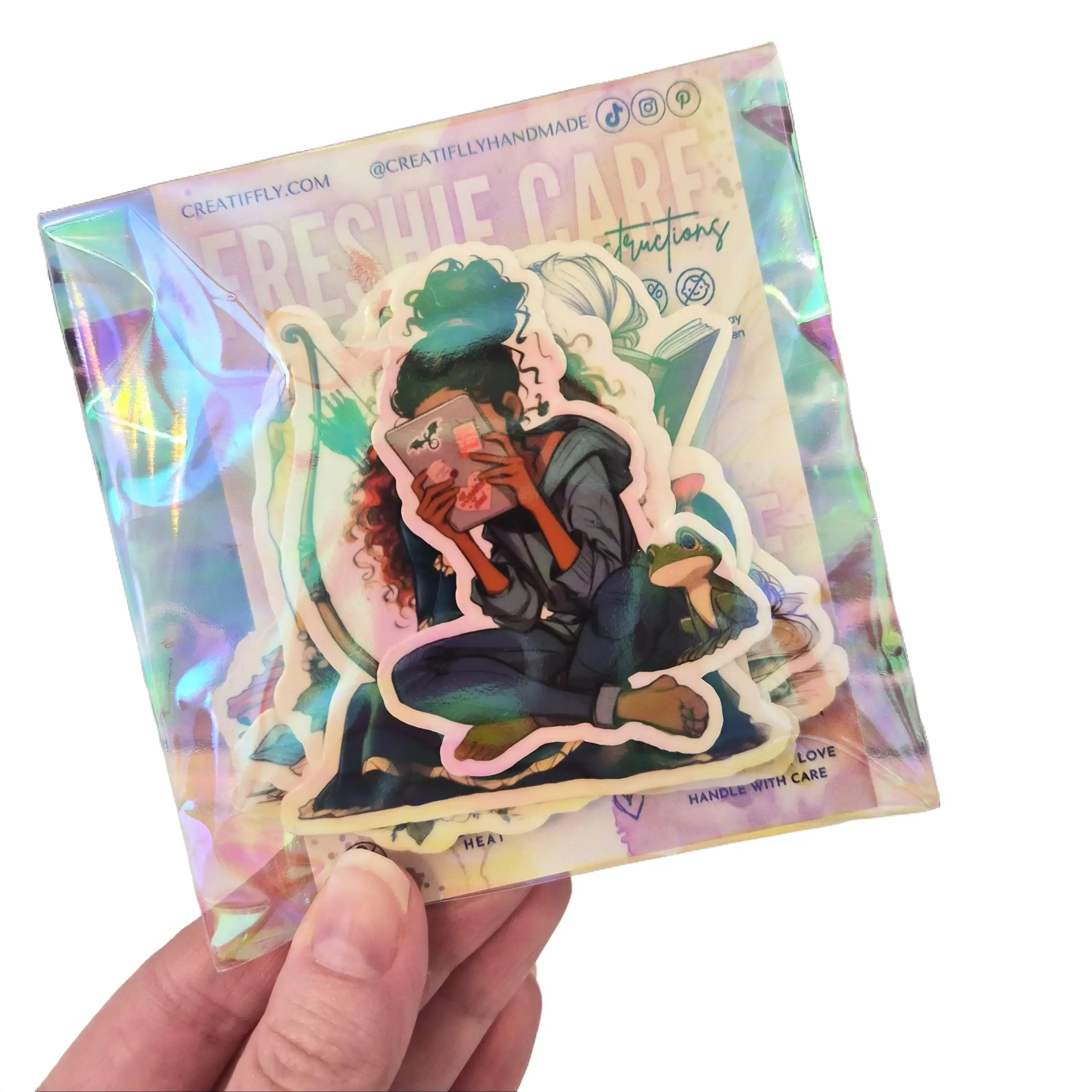 Sticker Bundles - Customize Your Kindle Book or Tablet Waterproof Glossy Glitter Holographic Stickers Anime Design