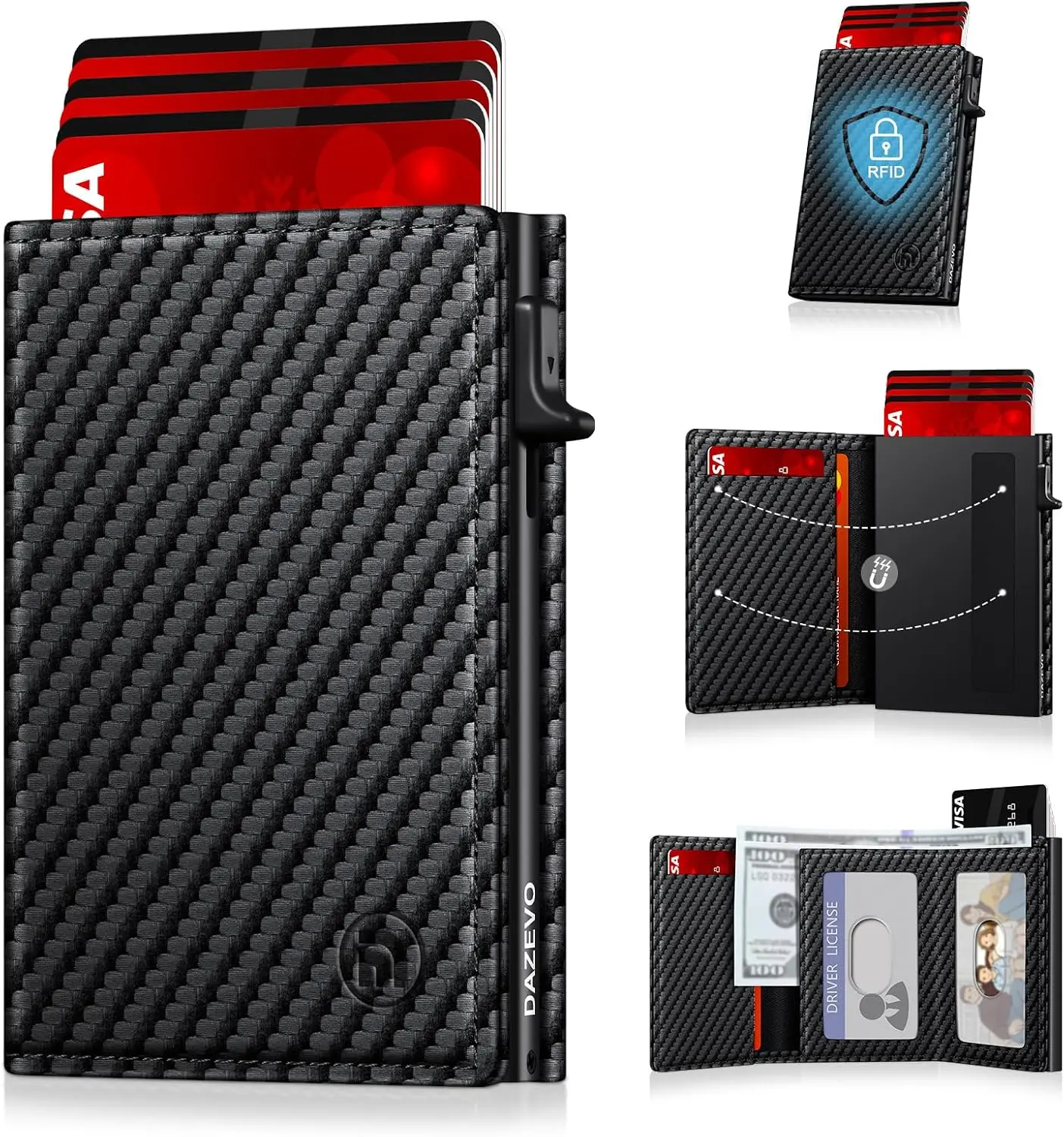 1 Stylish Men’s RFID-Blocking Pop-Up Card Holder – Fashionable Men’s Wallet, Quick Access, Secure Design