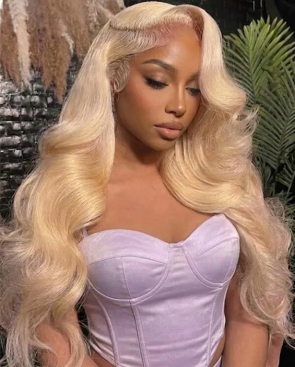 Bling Hair 13x4 13x6 360 HD Transparent 613 Lace Frontal Wig Honey Blonde Color Brazilian Raw Body Wave Lace Front Human Hair Wig for Women