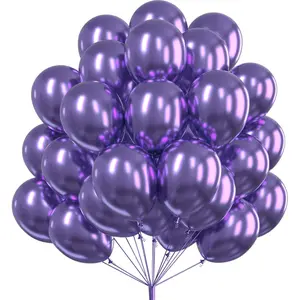 Metallic Purple Balloons 50 Pcs 12 Inch Chrome Purple Latex Helium Balloons For Mardi Gras Graduation Wedding Baby Shower Anniversary Birthday Party Decorations Purple-G105