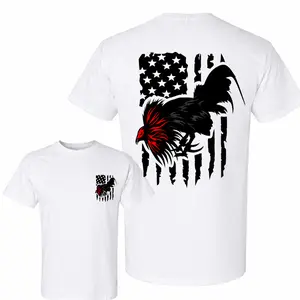 Gamefowl Rooster USA Flag T-Shirt, American Fighting Rooster Graphic Tee Patriotic, Chicken Lover Shirt, Vintage USA Flag, Gamecock Design, Farm Life Poultry Breeder Gift, Independence Day Unisex Apparel