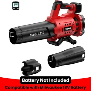 【Battery Not Included】Cordless Leaf Blower For Milwaukee 18V Battery 480 CFM Electric Blower with Brushless Motor, 6 Variable Speed Up to 130MPH, Digital Display Control Handheld Blower for Lawn Care, Yard