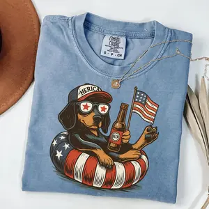 Comfort Colors Funny Dog 4th of July Shirt, Dachshund Patriotic Tee, 250 Years of Freedom Shirt, USA Dog Lover Gift, 4th of July DogCasual Daily Wear Tee For Men & Women, Apparel Made In The USA