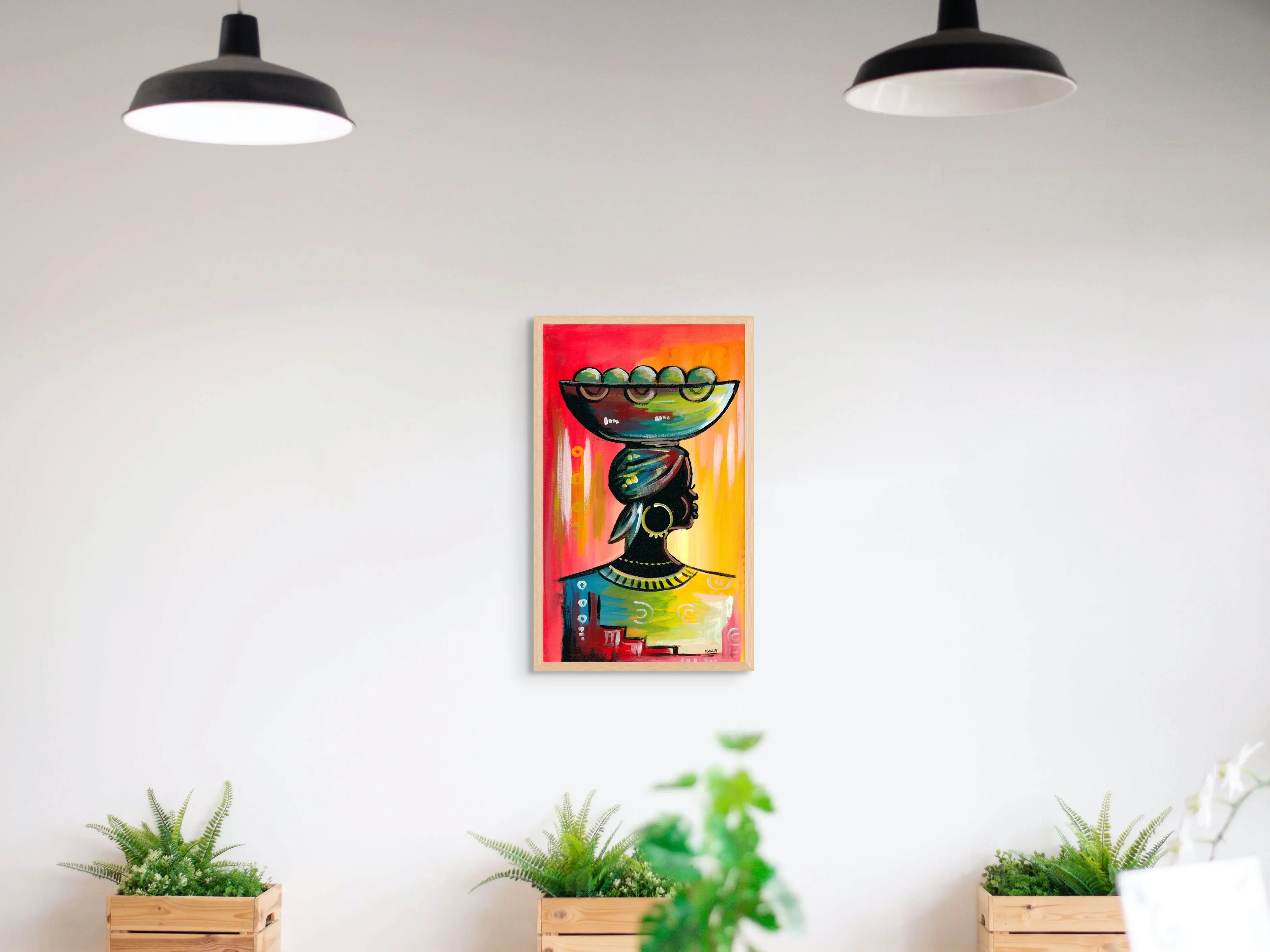 Sankofa Art Titled "Ama Abɛbrɛsɛ" acrylic on canvas (No frame)