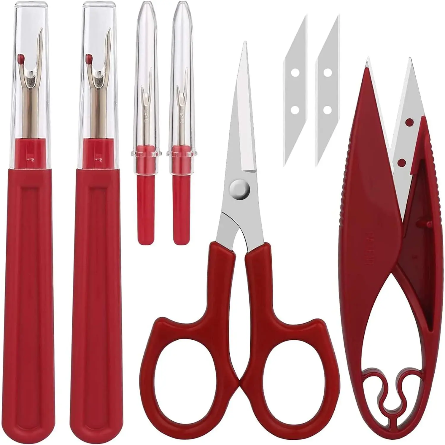 Sewing Seam Ripper Tool,Stitch Remover and Thread  with 2Big+2Small Seam Rippers,1 Pack Thread Snips,1Pack 5"Scissor