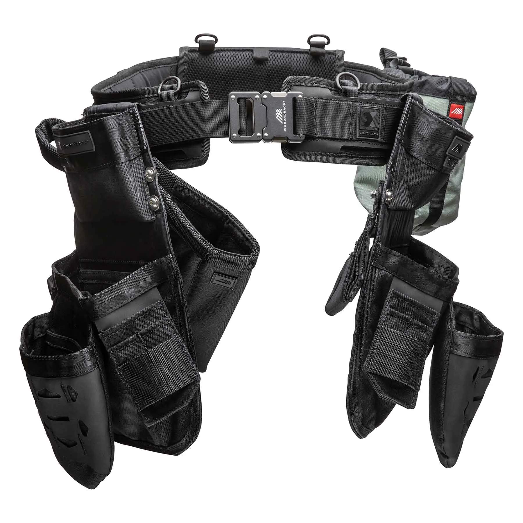 Signature Modular Tool Belt System for Carpenters, Work Belt for Tradespeople with 15 Slots, 6 Pockets, Hammer & Flat Bar Holsters, and DB Sax Utility Bag, Carpentry Tools, Frame-To-Finish Tradesperson, Adult, 15 Tool Slots