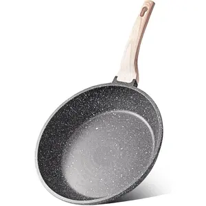 CAROTE Nonstick Frying Pan Skillet,Non Stick Granite Fry Pan Egg Pan Omelet Pans, Stone Cookware Chef'S Pan, PFOA Free,Induction Compatible(Classic Granite, 8-Inch) CAROTE