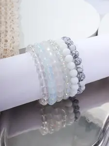 Boho Artificial Crystal Beaded Matching Bracelet for Women, 2024 Fashionable Adjustable Beaded Bracelet, Dainty Crystal Bracelet, Casual Jewelry for Women & Men, Clean Girl Accessories