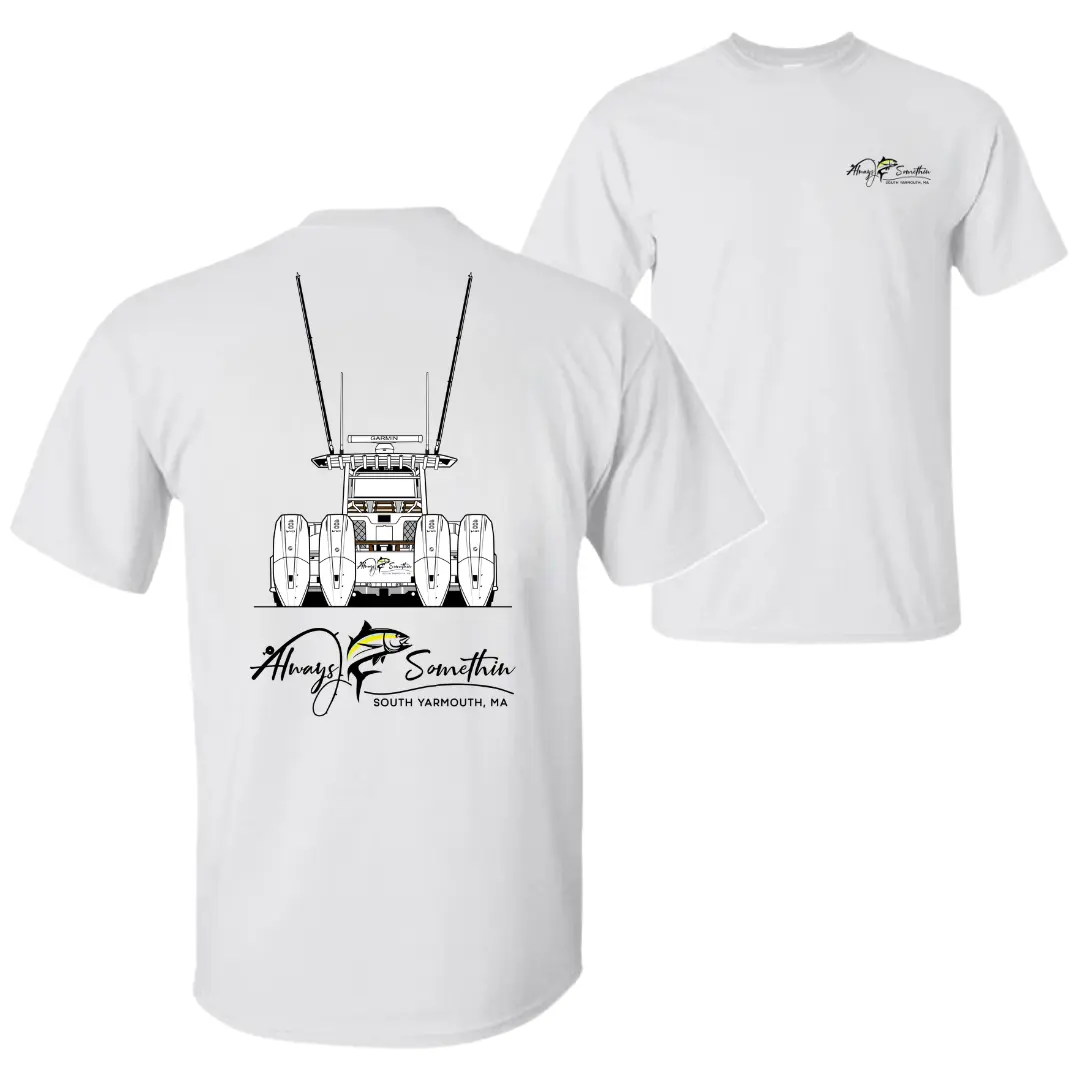 Always Somethin Boat T-Shirt, Offshore Boating Lifestyle Graphic Tee, Soft Cotton Blend Marine Apparel, Coastal Adventure Shirt for Men & Women, Boat Lover Gift