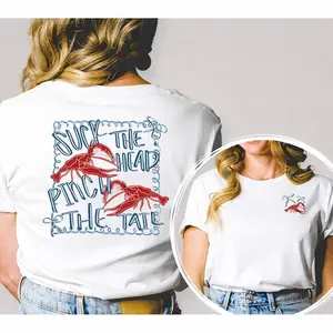 Suck The Head Pinch The Tail Crawfish T-Shirt, Cajun Crawfish Lover Tee, Louisiana Gift