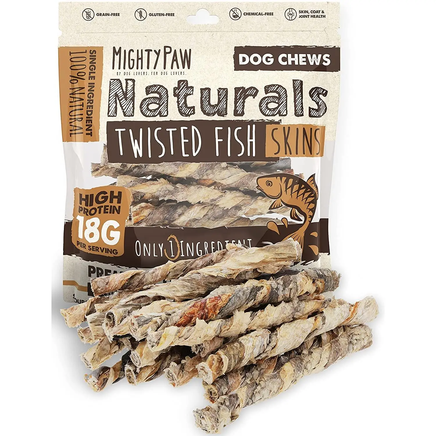 Natural Tilapia Skin Twists for Dogs - Healthy and Delicious Treats