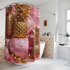 Pink pineapple Shower Curtain