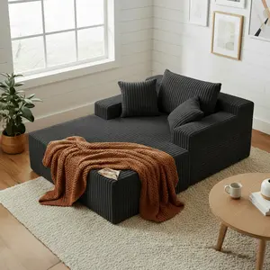 SYTOPIA Loveseat & Single Chaise Lounge with Armrests, Oversized Sofa Bed with Pillows, Cozy Boneless Sleeper Modular Couch for Living Room Bedroom, Chenille and Corduroy Fabric Options