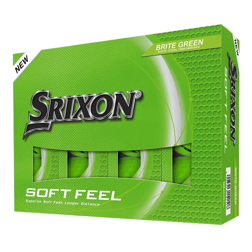 Srixon 2025 Soft Feel Brite Golf Balls, Brite Green, with 338 Speed Dimple Pattern & FastLayer Core for Better Performance in Varied Playing Conditions, 338 Dimples, Increased Speed, Thin Cover, Golfers, Soft Thin Cover