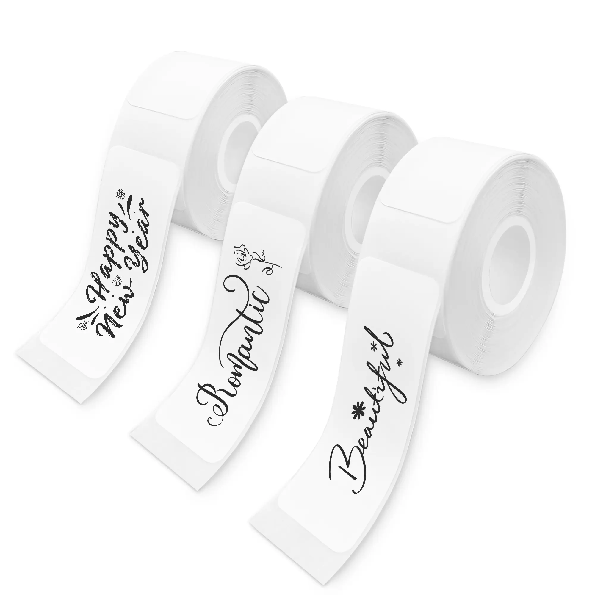 XenGro AH-P05 Thermal Label Tape Refills, 14x40mm 3-Layer Waterproof, 3 Rolls (6.6m per Roll), Non-Toxic BPA-Free Food-Safe Eco-Friendly, Compatible with Office Printers & Computers, Ideal for Kitchen & Bathroom Use