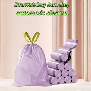 Thickened Drawstring Scented Trash Bags, Mosquito Repellent, Durable Kitchen Trash Bags, Large Size, Portable Home Use, Drawstring Bin Bags