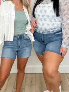 Judy Blue Lila High-Rise Denim Shorts - Light Wash (Raw Hem)