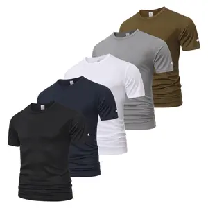 5-Pack Men’s Slim Fit T-Shirts – Slim Crew Neck T-Shirts, Soft and Comfortable Fabric – Men’s Streetwear